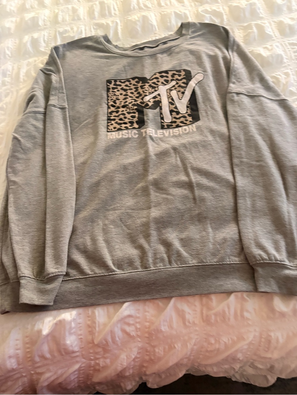 MTV Logo Gray Crewneck Sweatshirt - women